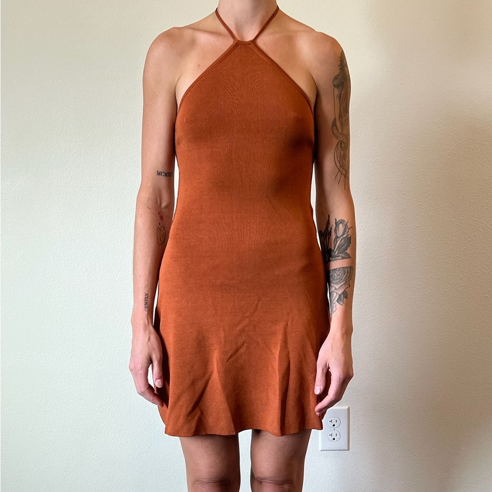 Cult Gaia open back dress- burnt orange - worn once and in excellent condition